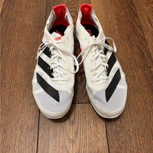 Adidas White and Black Athletic Shoes track cleats 10.5